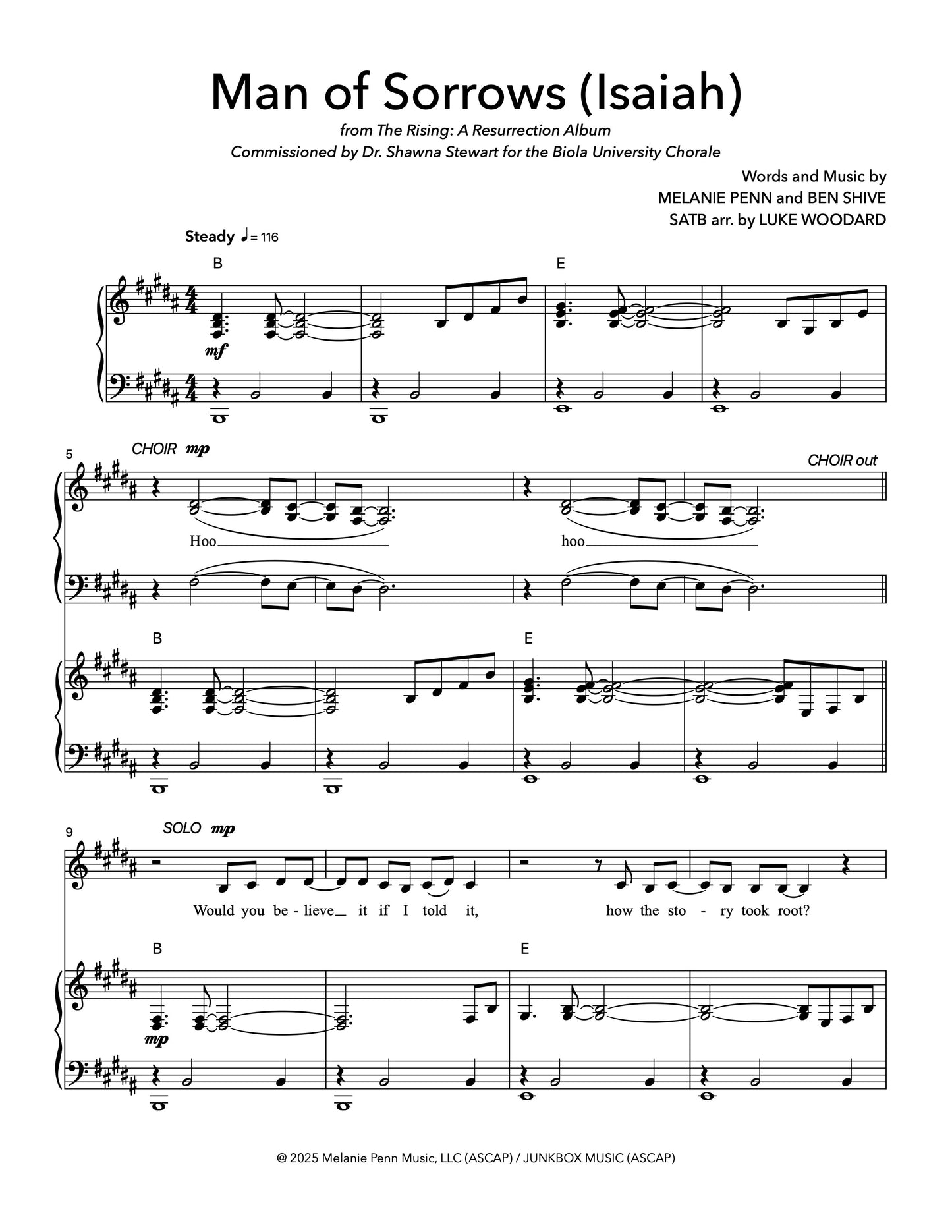 THE RISING – Choral Arrangements (PDF Download)