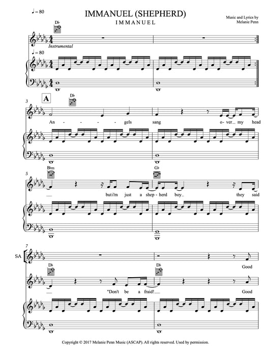 IMMANUEL – Choral Arrangements inc. Sibelius Files (PDF Download)