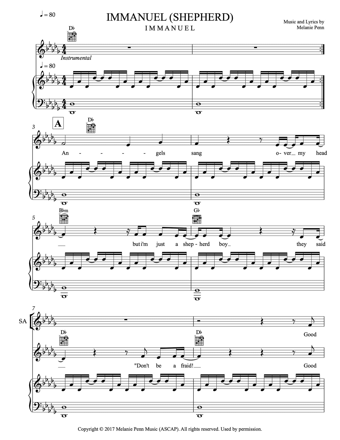 IMMANUEL – Choral Arrangements inc. Sibelius Files (PDF Download)